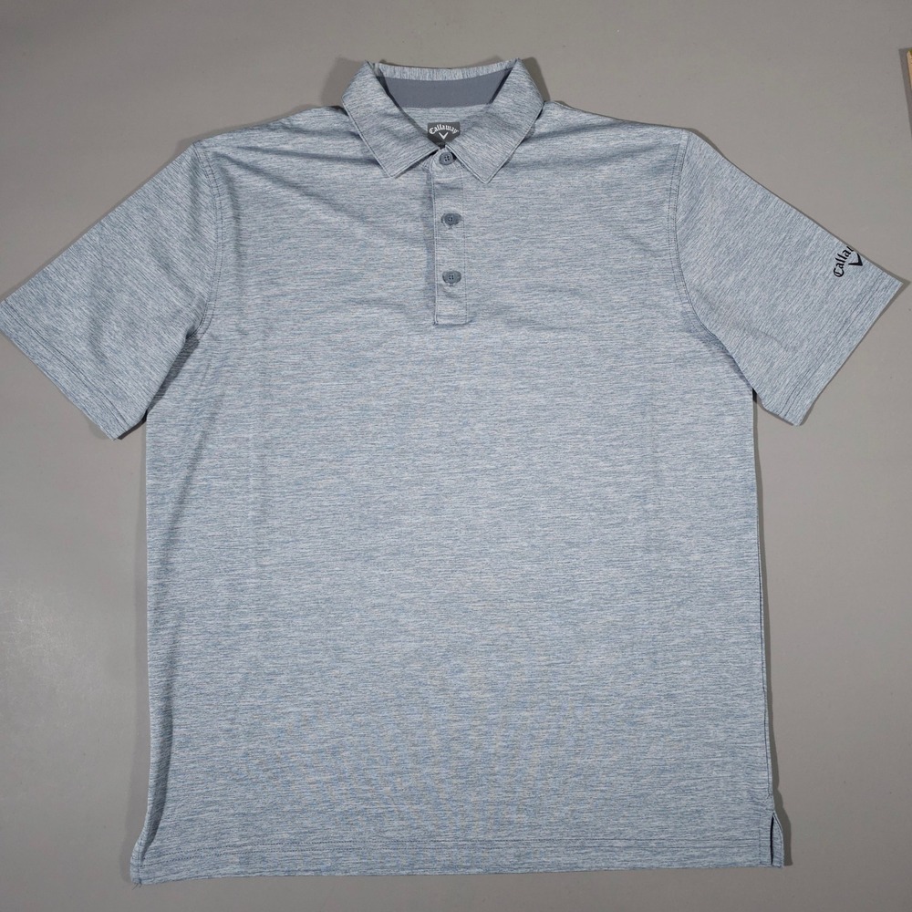 Callaway Golf Polo‎ Mens Large Blue Opti-Dri Short Sleeve Heathered Shirt